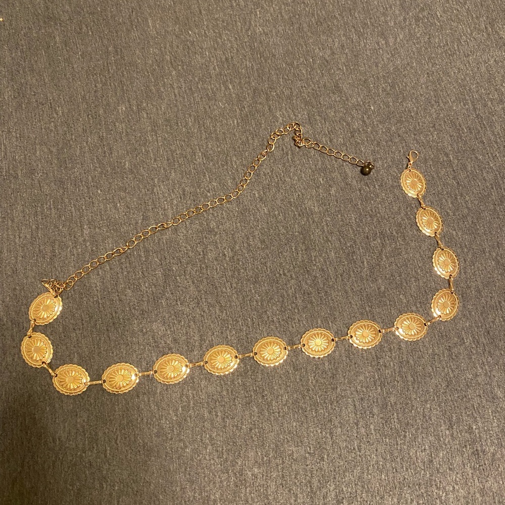 Gold Floral Medallion Belt
